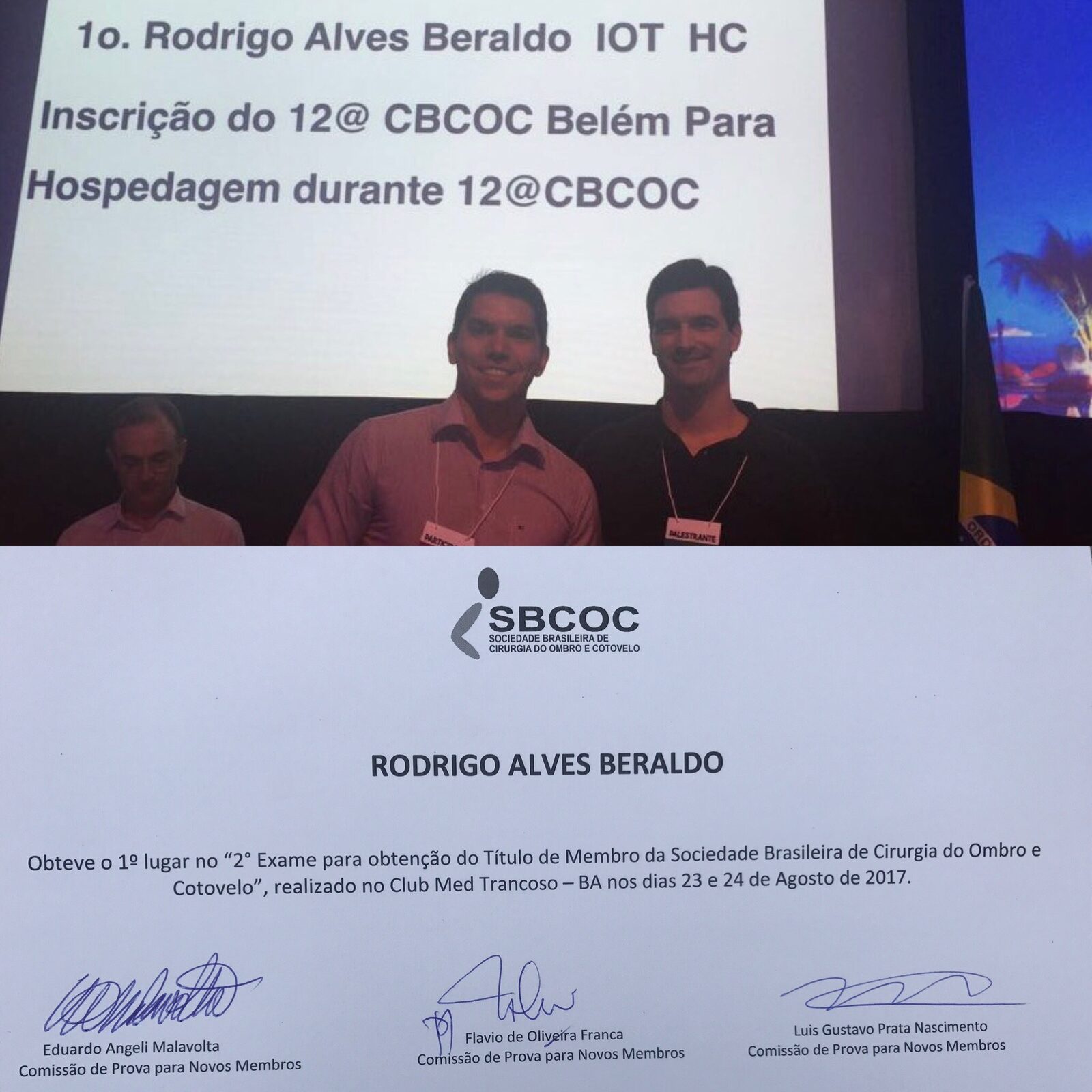 1º lugar na prova para Título de Membro da SBCOC — Trancoso 2017